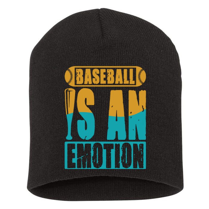 Baseball Is An Emotion Baseball Gift Short Acrylic Beanie