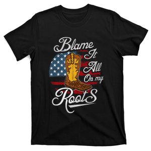 Blame It All On My Roots Men Country Music Lover T-Shirt