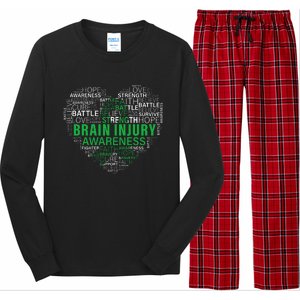 Brain Injury Awareness Fighting Hope Support Strong Warrior Long Sleeve Pajama Set