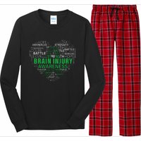 Brain Injury Awareness Fighting Hope Support Strong Warrior Long Sleeve Pajama Set