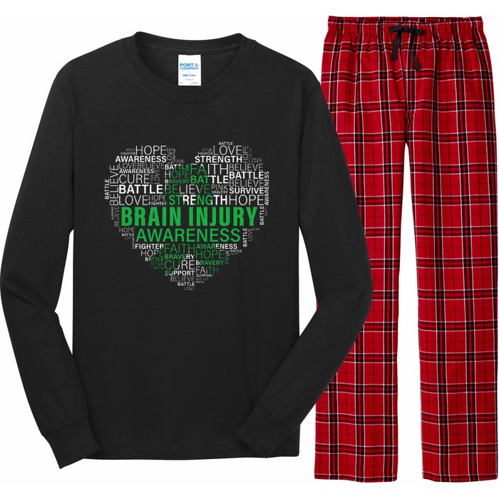 Brain Injury Awareness Fighting Hope Support Strong Warrior Long Sleeve Pajama Set