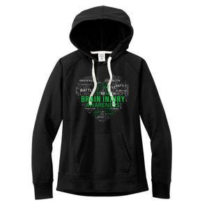 Brain Injury Awareness Fighting Hope Support Strong Warrior Women's Fleece Hoodie