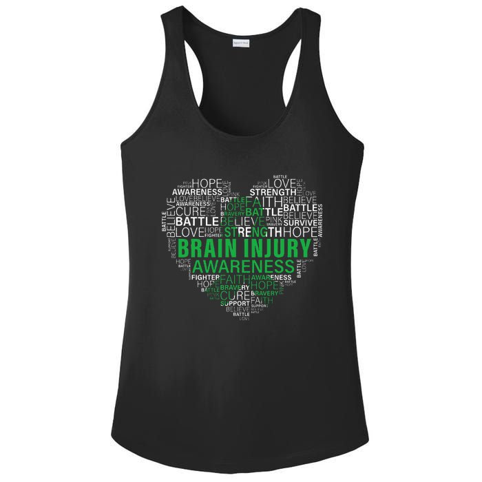 Brain Injury Awareness Fighting Hope Support Strong Warrior Ladies PosiCharge Competitor Racerback Tank