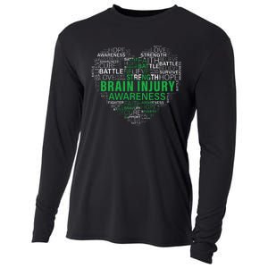 Brain Injury Awareness Fighting Hope Support Strong Warrior Cooling Performance Long Sleeve Crew