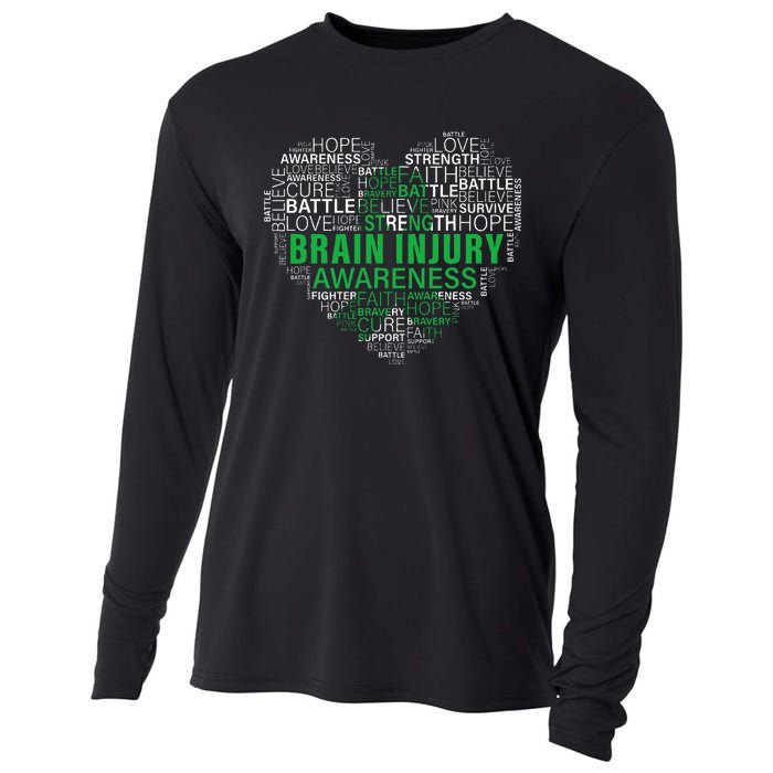 Brain Injury Awareness Fighting Hope Support Strong Warrior Cooling Performance Long Sleeve Crew