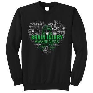 Brain Injury Awareness Fighting Hope Support Strong Warrior Tall Sweatshirt