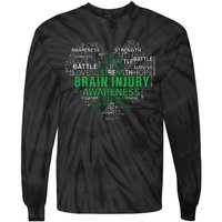 Brain Injury Awareness Fighting Hope Support Strong Warrior Tie-Dye Long Sleeve Shirt