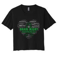 Brain Injury Awareness Fighting Hope Support Strong Warrior Women's Crop Top Tee