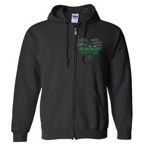 Brain Injury Awareness Fighting Hope Support Strong Warrior Full Zip Hoodie