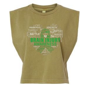 Brain Injury Awareness Fighting Hope Support Strong Warrior Garment-Dyed Women's Muscle Tee