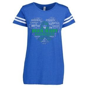 Brain Injury Awareness Fighting Hope Support Strong Warrior Enza Ladies Jersey Football T-Shirt