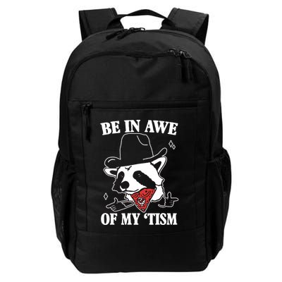 Be In Awe Of My Autism Funny Raccoon Backpack