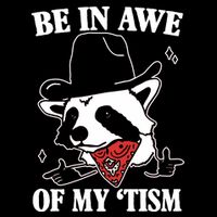 Be In Awe Of My Autism Funny Raccoon Wool Snapback Cap