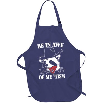 Be In Awe Of My Autism Funny Raccoon Full-Length Apron With Pockets