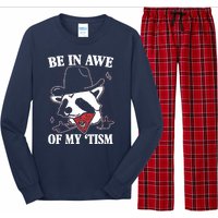 Be In Awe Of My Autism Funny Raccoon Long Sleeve Pajama Set