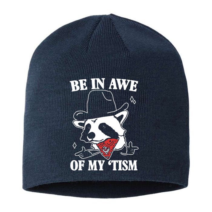 Be In Awe Of My Autism Funny Raccoon Sustainable Beanie