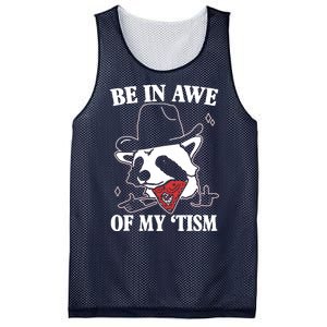 Be In Awe Of My Autism Funny Raccoon Mesh Reversible Basketball Jersey Tank