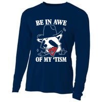 Be In Awe Of My Autism Funny Raccoon Cooling Performance Long Sleeve Crew