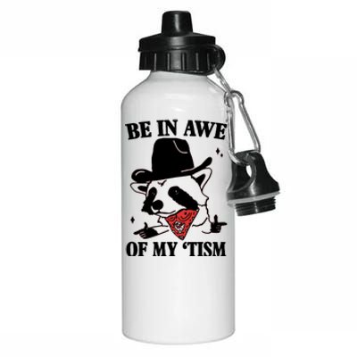 Be In Awe Of My Autism Funny Raccoon Aluminum Water Bottle