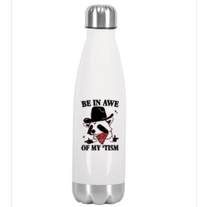 Be In Awe Of My Autism Funny Raccoon Stainless Steel Insulated Water Bottle