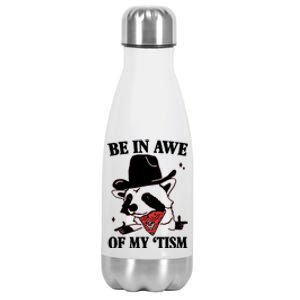 Be In Awe Of My Autism Funny Raccoon Stainless Steel Insulated Water Bottle