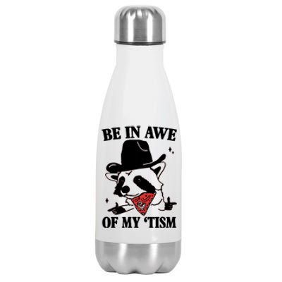 Be In Awe Of My Autism Funny Raccoon Stainless Steel Insulated Water Bottle