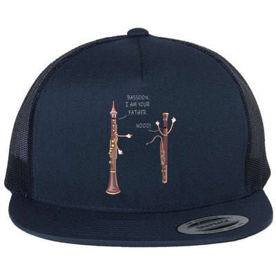 Bassoon I Am Your Father Nooo Funny Oboe Flat Bill Trucker Hat