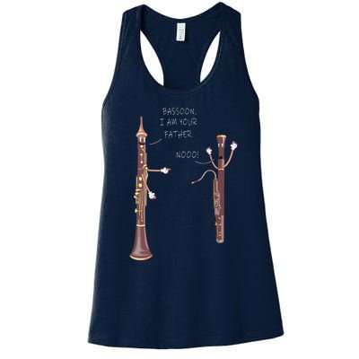 Bassoon I Am Your Father Nooo Funny Oboe Women's Racerback Tank