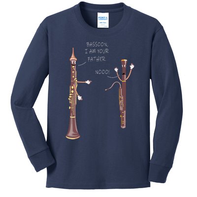 Bassoon I Am Your Father Nooo Funny Oboe Kids Long Sleeve Shirt