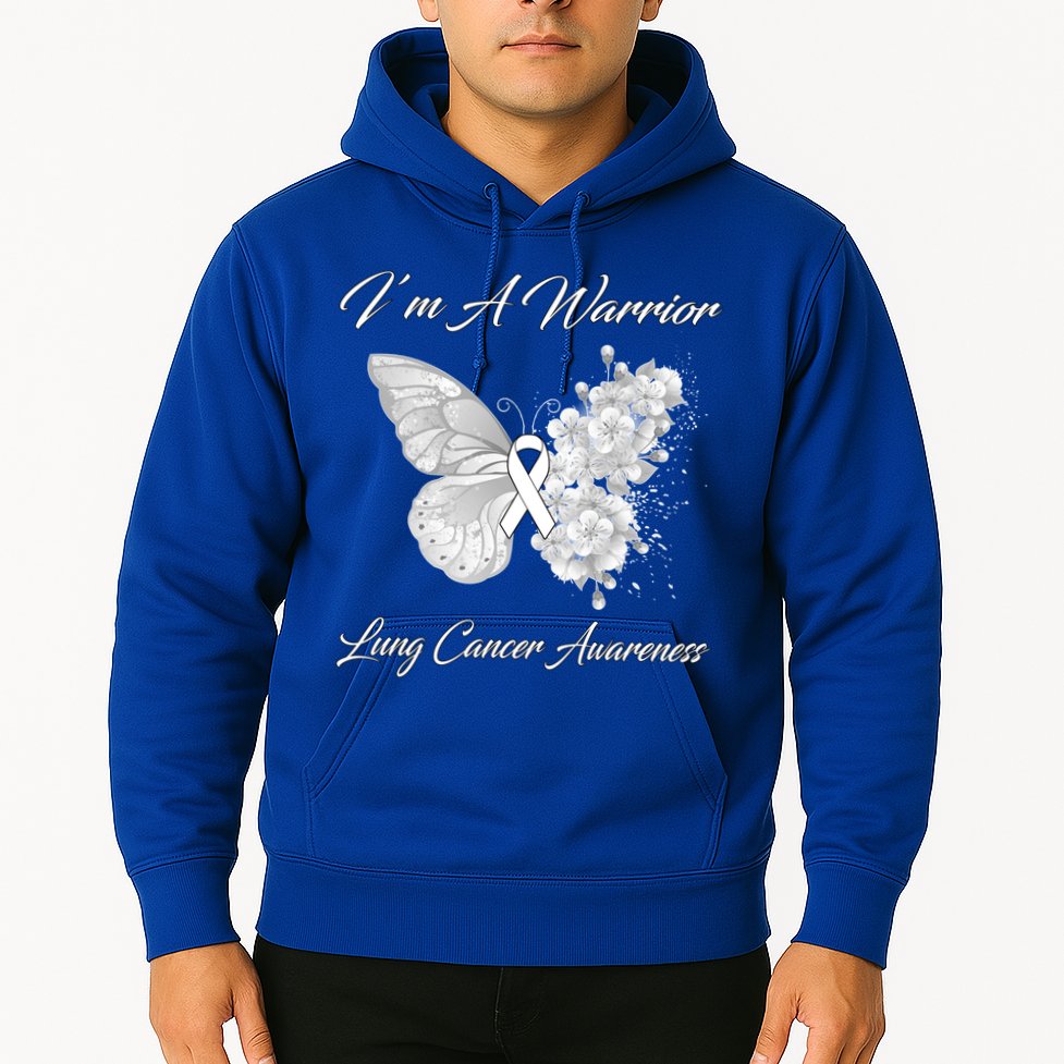 Butterfly I’m A Warrior Lung Cancer Awareness Gift Hoodie