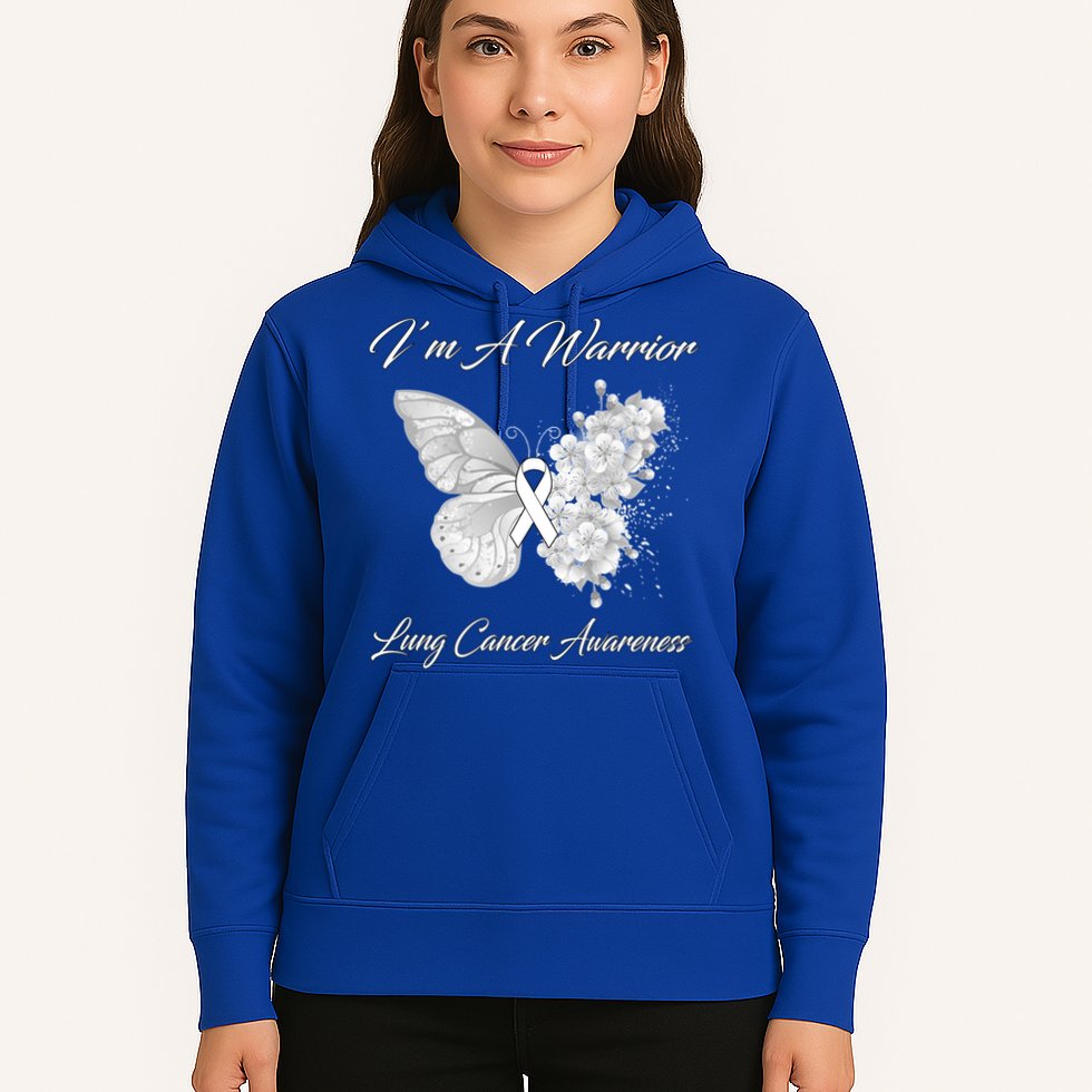 Butterfly I’m A Warrior Lung Cancer Awareness Gift Hoodie