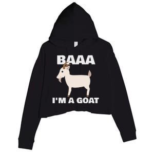 Baa IM A Goat Costume Animal Crop Fleece Hoodie