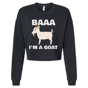 Baa IM A Goat Costume Animal Cropped Pullover Crew