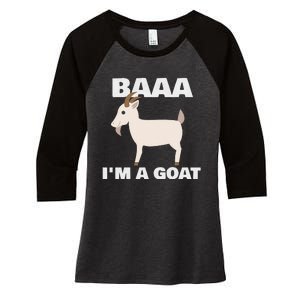 Baa IM A Goat Costume Animal Women's Tri-Blend 3/4-Sleeve Raglan Shirt