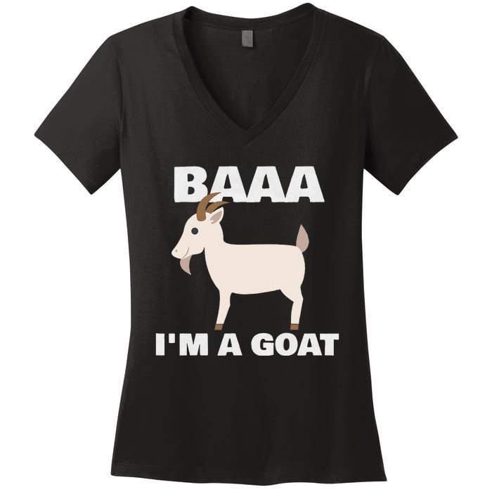 Baa IM A Goat Costume Animal Women's V-Neck T-Shirt