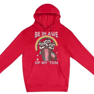 Be In Awe Of My Tism Racoon Premium Pullover Hoodie