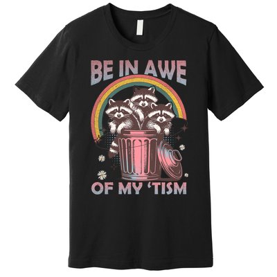 Be In Awe Of My Tism Racoon Premium T-Shirt