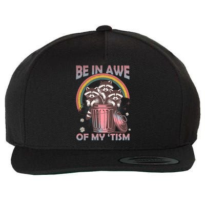 Be In Awe Of My Tism Racoon Wool Snapback Cap