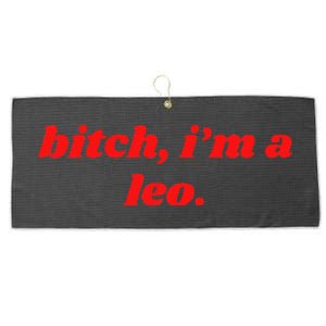 Bitch IM A Leo Funny Horoscope Slogan Attitude Statement Large Microfiber Waffle Golf Towel