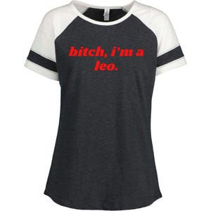 Bitch IM A Leo Funny Horoscope Slogan Attitude Statement Enza Ladies Jersey Colorblock Tee