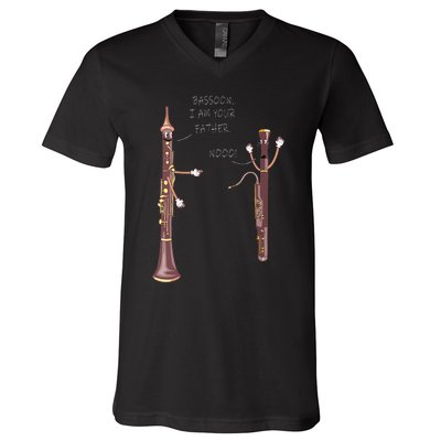 Bassoon I Am Your Father. Nooo! Funny Oboe V-Neck T-Shirt