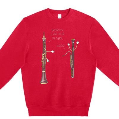 Bassoon I Am Your Father. Nooo! Funny Oboe Premium Crewneck Sweatshirt