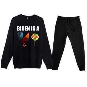 Biden Is A Cock Sucker Premium Crewneck Sweatsuit Set