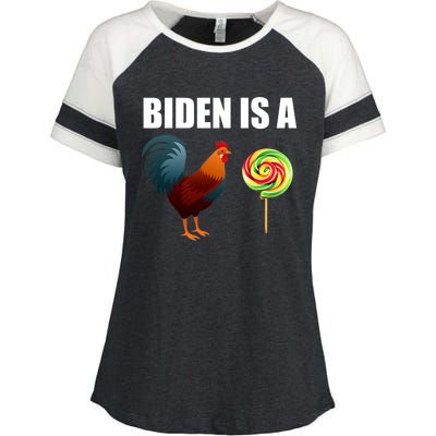 Biden Is A Cock Sucker Enza Ladies Jersey Colorblock Tee