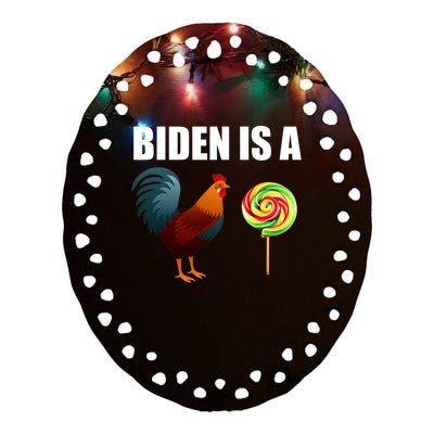 Biden Is A Cock Sucker Ceramic Oval Ornament