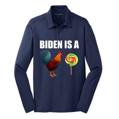 Biden Is A Cock Sucker Silk Touch Performance Long Sleeve Polo