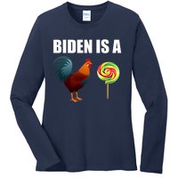 Biden Is A Cock Sucker Ladies Long Sleeve Shirt