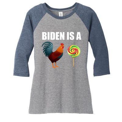 Biden Is A Cock Sucker Women's Tri-Blend 3/4-Sleeve Raglan Shirt