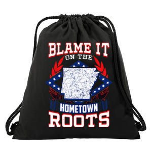 Born In Arkansas State Flag Product Natural State Arkansan Drawstring Bag