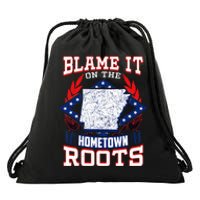 Born In Arkansas State Flag Product Natural State Arkansan Drawstring Bag